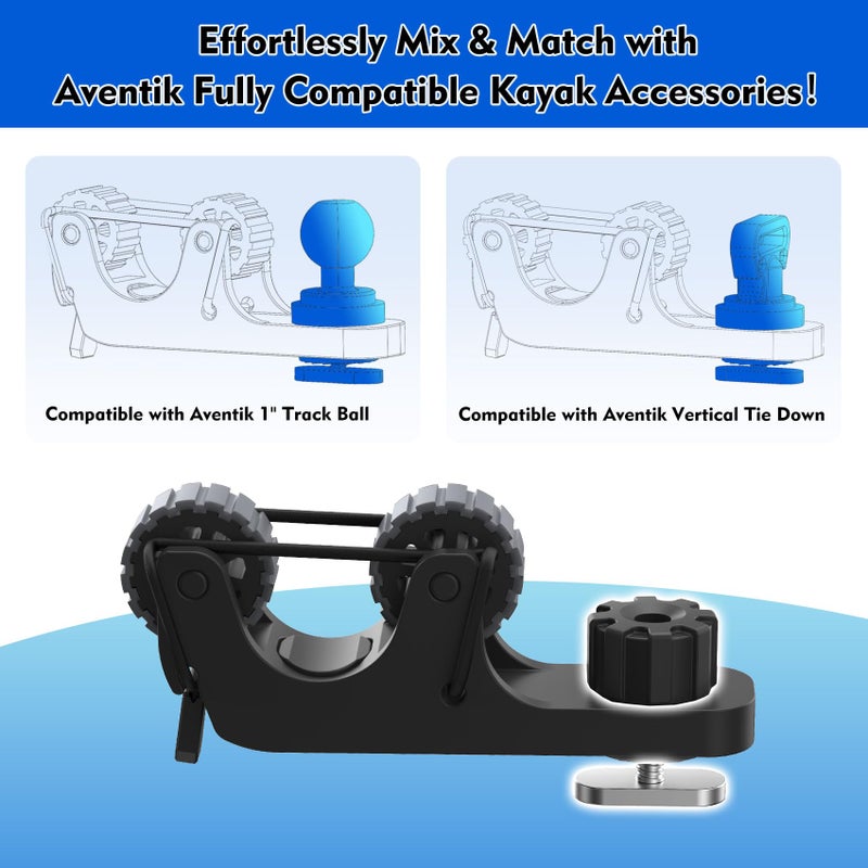 EDSRDPLT 1006 2 PCS Adjustable Kayak Paddle Holder Track Mount Fits Various Shaft Diameters -Universal Rail Mount for Paddle  Fishing Rod  Net - Kayak Accessories for Fishing & Touring - Image 5